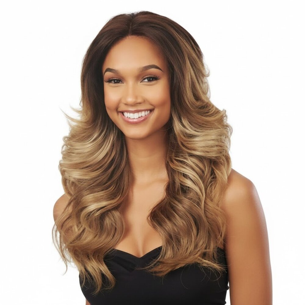 Multi Tone Brown Lace Front Synthetic Wig